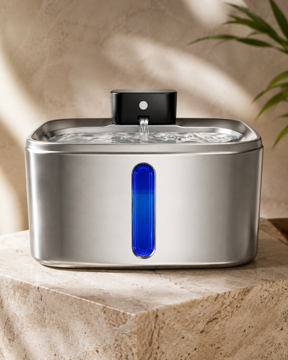 Cat and Dog Water Fountain Wireless Stainless Steel