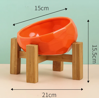 Ergonomic Tilted Ceramic Pet Bowl