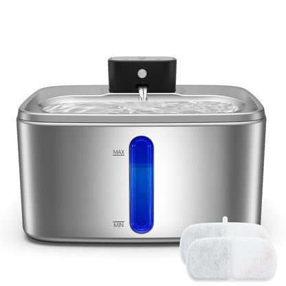 Cat and Dog Water Fountain Wireless Stainless Steel